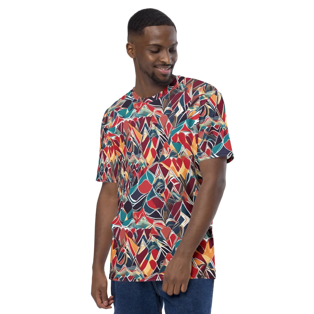 Chromatic Shardwork on Men's Crew Neck T-Shirt — Left