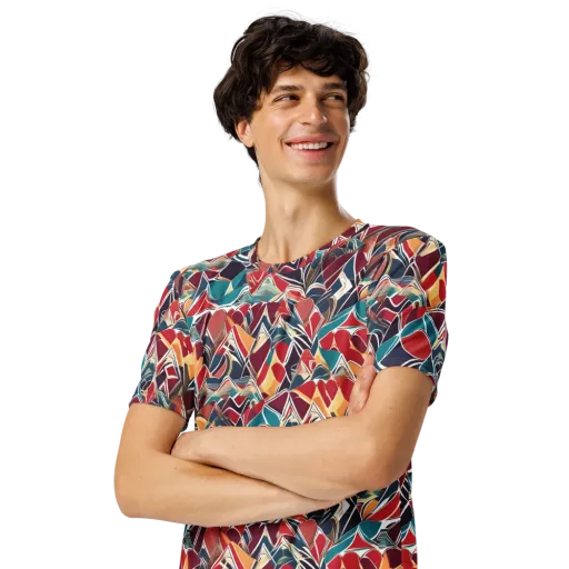 Chromatic Shardwork on a Men's Crew Neck T-Shirt