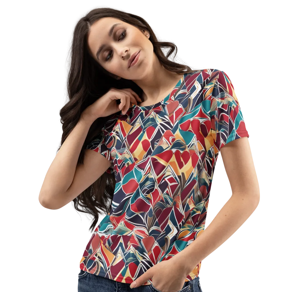 Chromatic Shardwork on Women's Crew Neck T-Shirt — Left Front