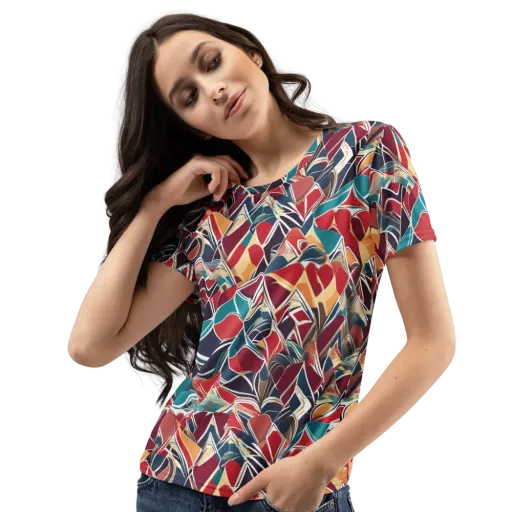 Chromatic Shardwork on a Women's Crew Neck T-Shirt