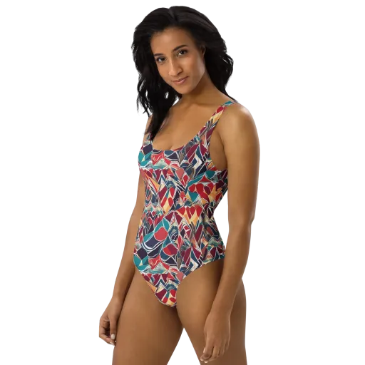 Chromatic Shardwork on a One-Piece Swimsuit