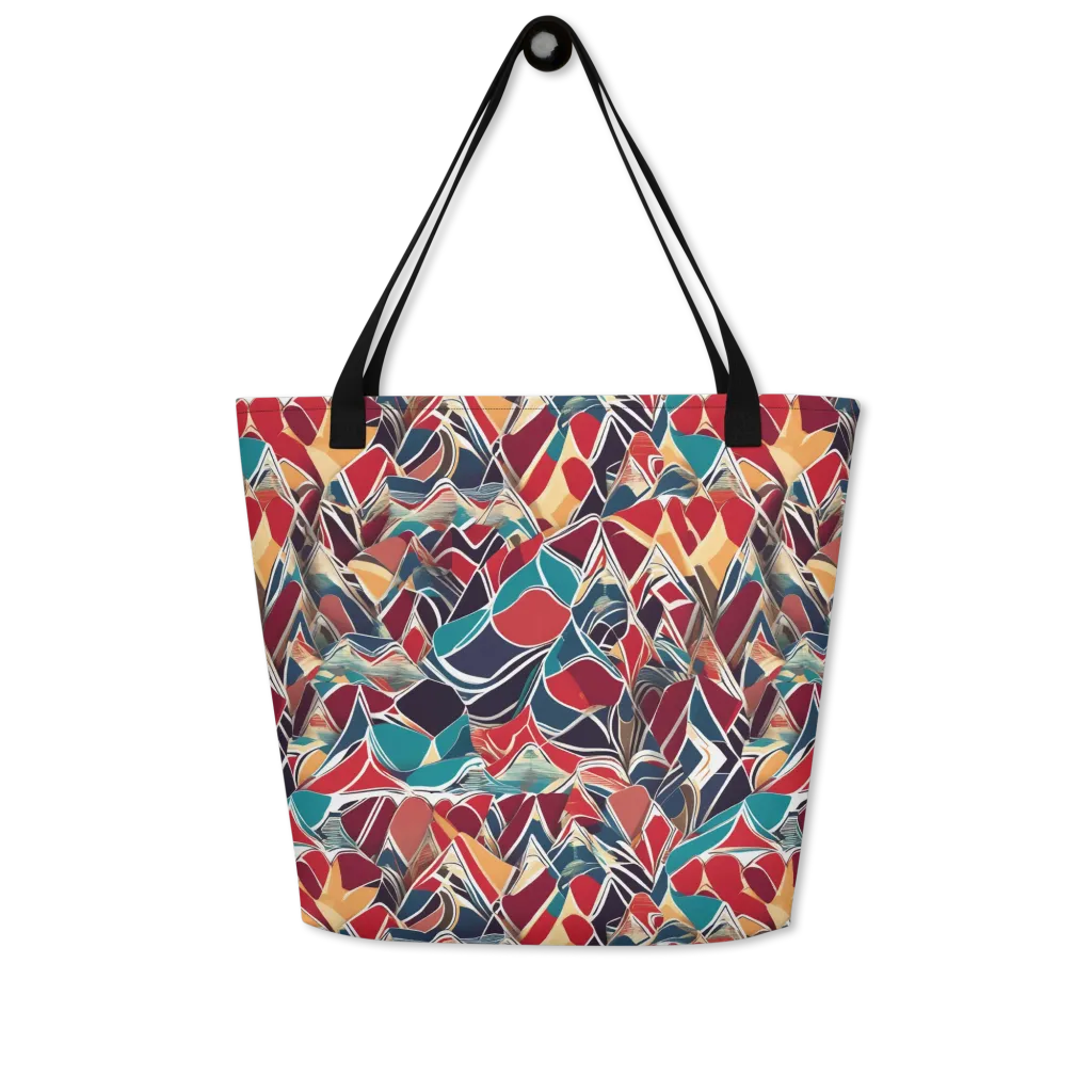Chromatic Shardwork on Large Tote Bag W/ Pocket — Front