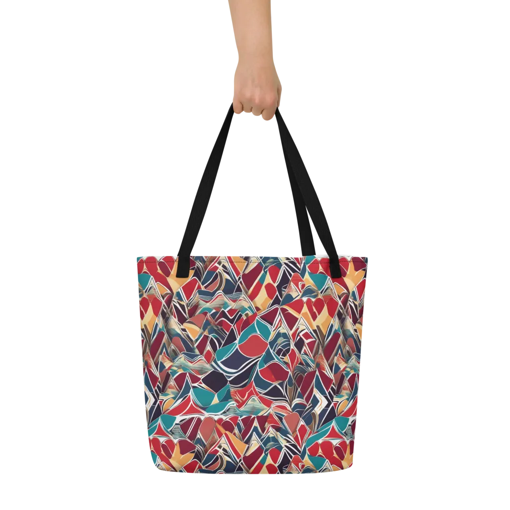 Chromatic Shardwork on Large Tote Bag W/ Pocket — Front