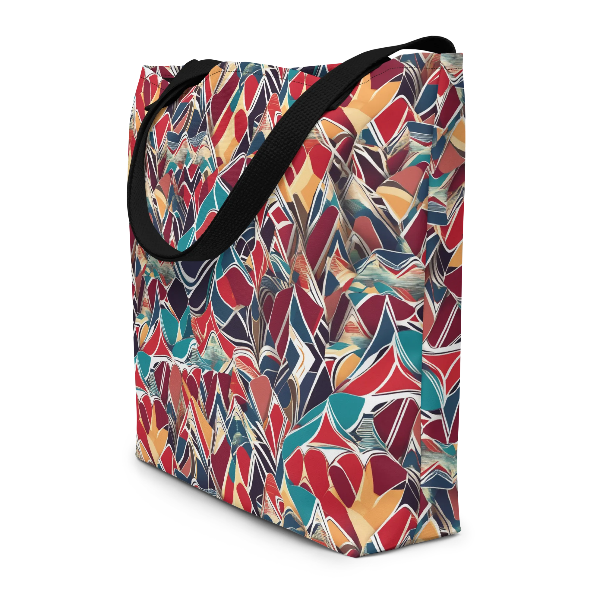 Chromatic Shardwork on Large Tote Bag W/ Pocket — Front