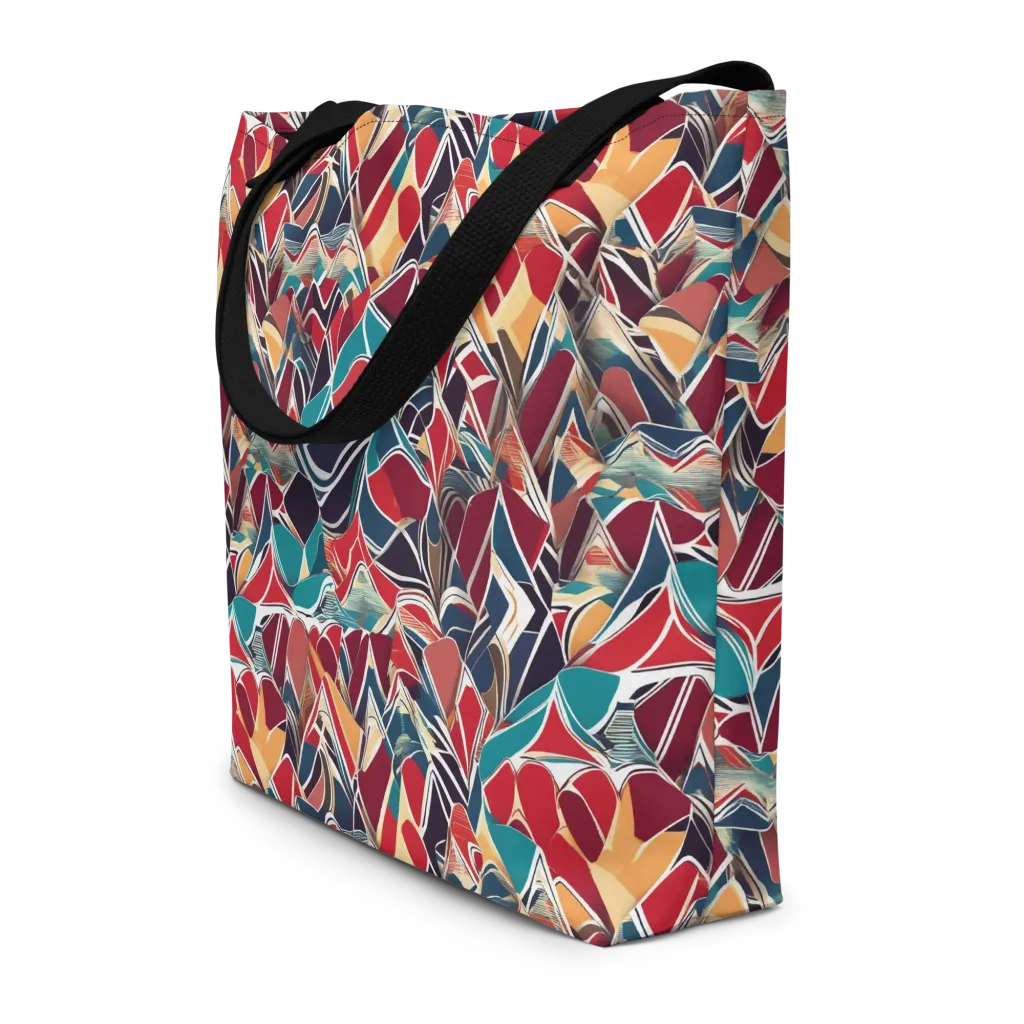 Chromatic Shardwork on Large Tote Bag W/ Pocket — Front
