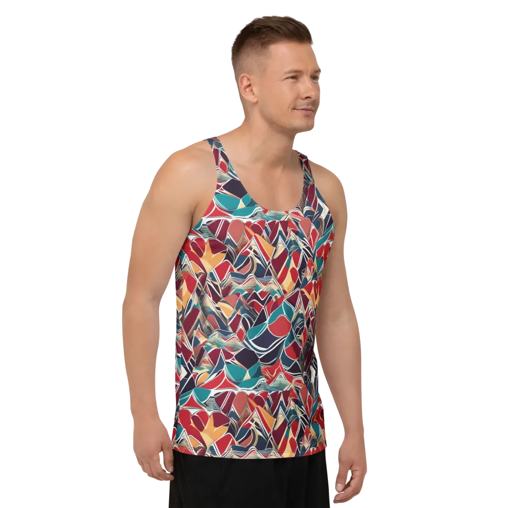 Chromatic Shardwork on Men's Tank Top — Right Front