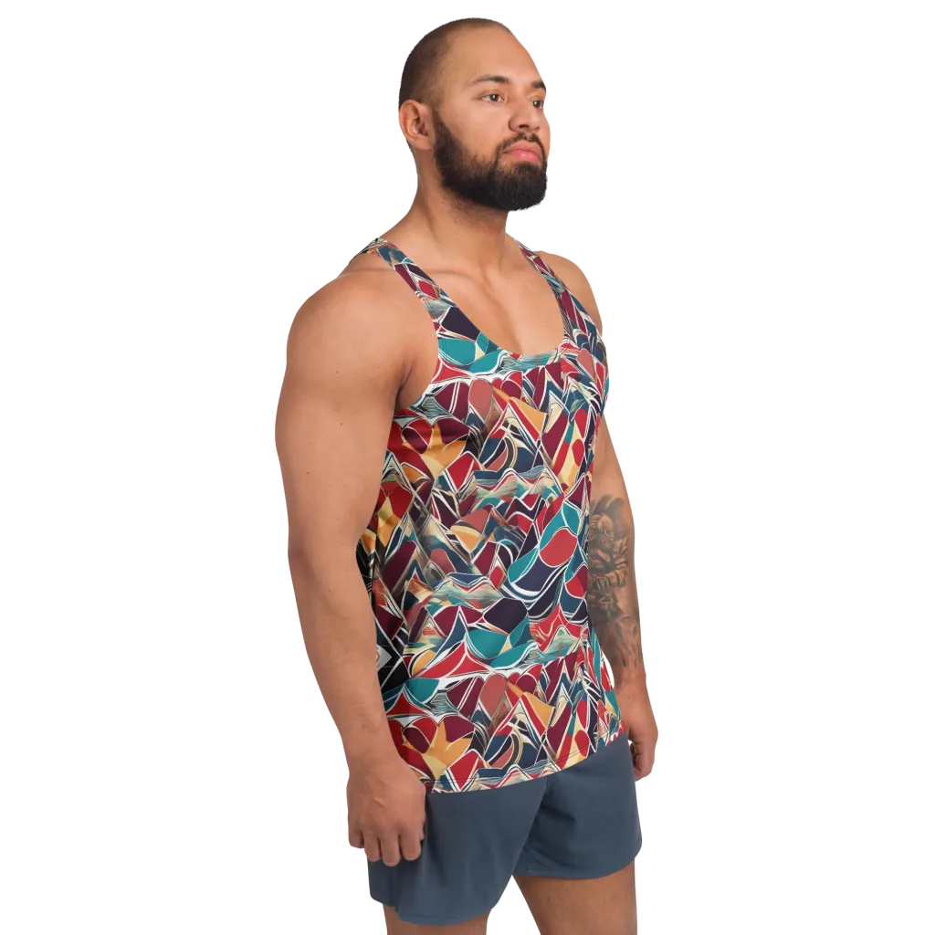 Chromatic Shardwork on Men's Tank Top — Right Front