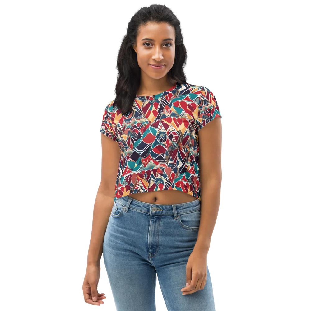 Chromatic Shardwork on Crop Tee — Front