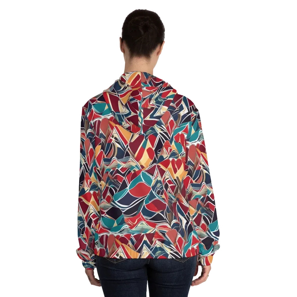 Chromatic Shardwork on Women's Full-Zip Hoodie — Back On Person