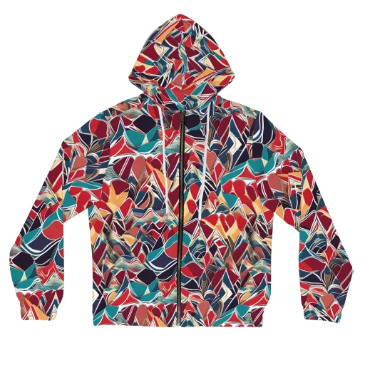 Chromatic Shardwork on a Women's Full-Zip Hoodie
