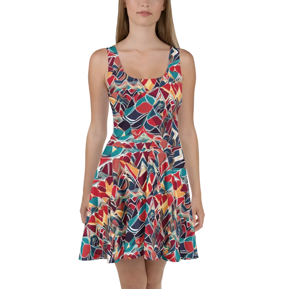 Chromatic Shardwork on Skater Dress — Front