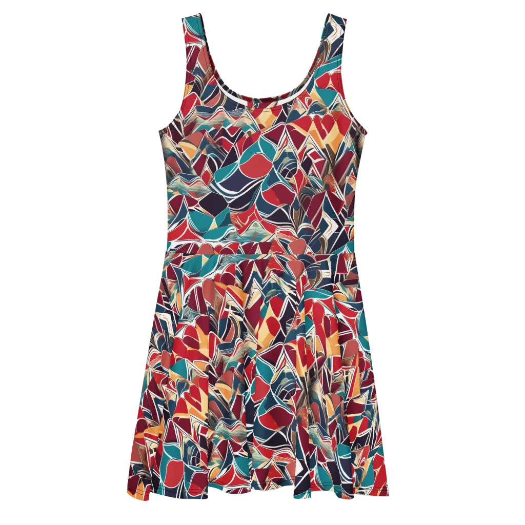 Chromatic Shardwork on Skater Dress — Front