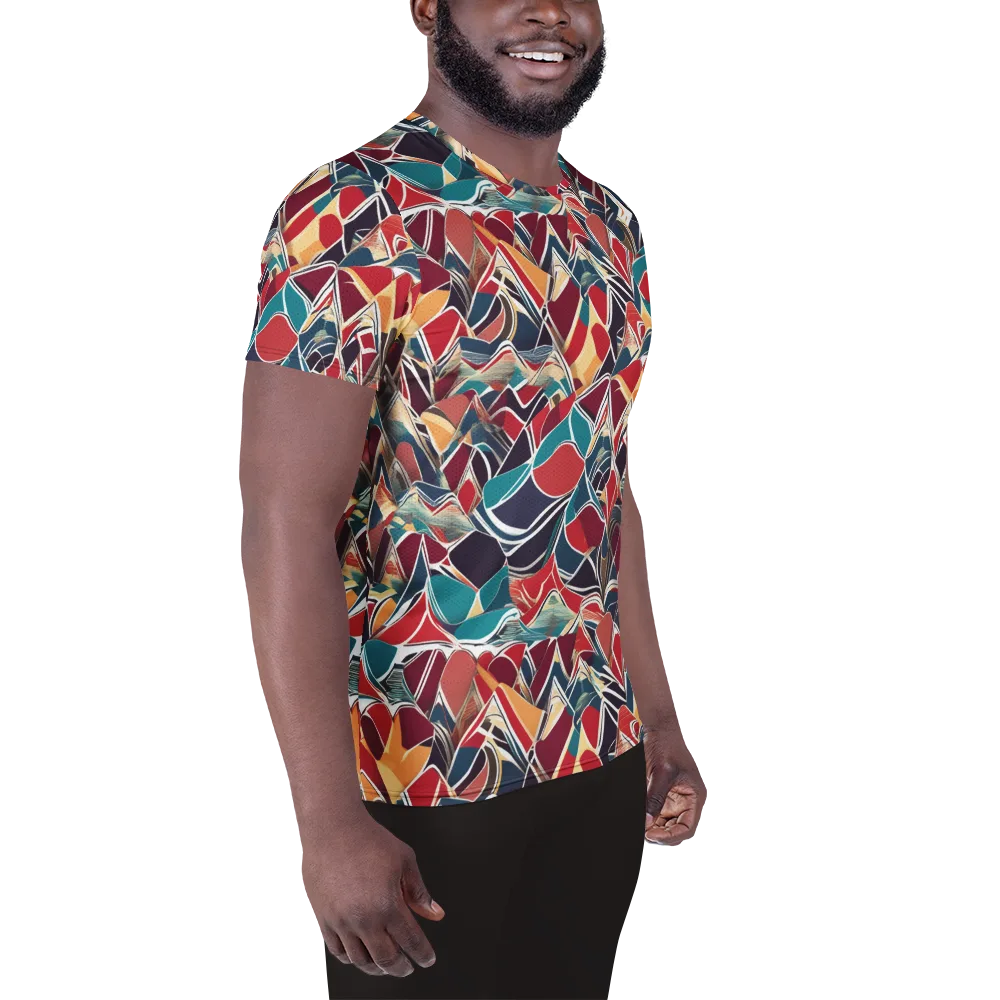 Chromatic Shardwork on Men's Athletic T-Shirt — Right
