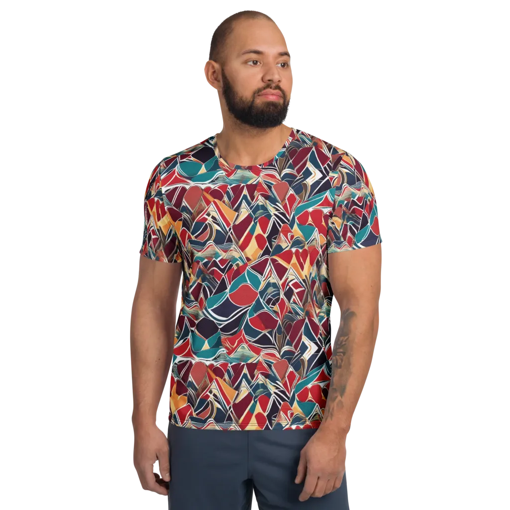 Chromatic Shardwork on Men's Athletic T-Shirt — Front