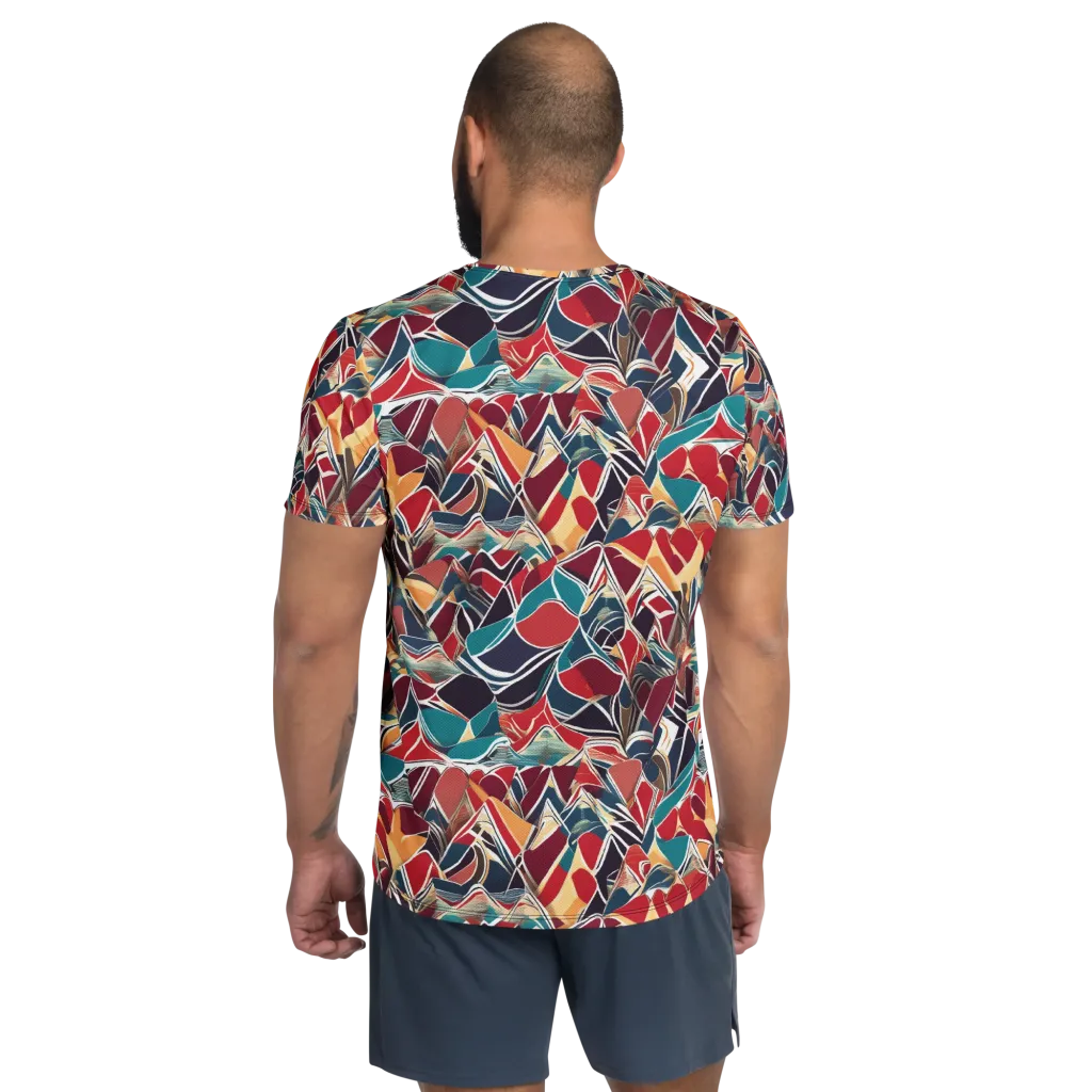 Chromatic Shardwork on Men's Athletic T-Shirt — Back