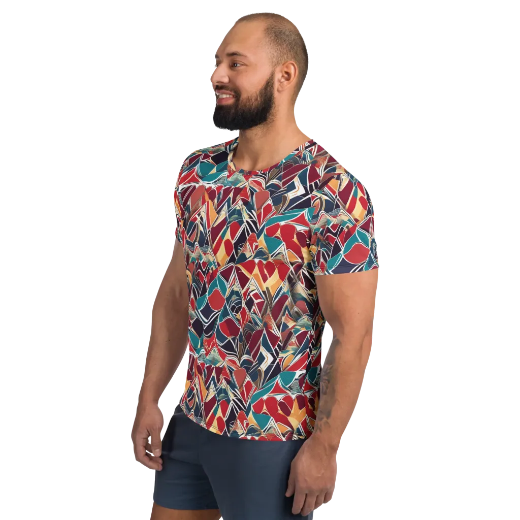 Chromatic Shardwork on Men's Athletic T-Shirt — Left