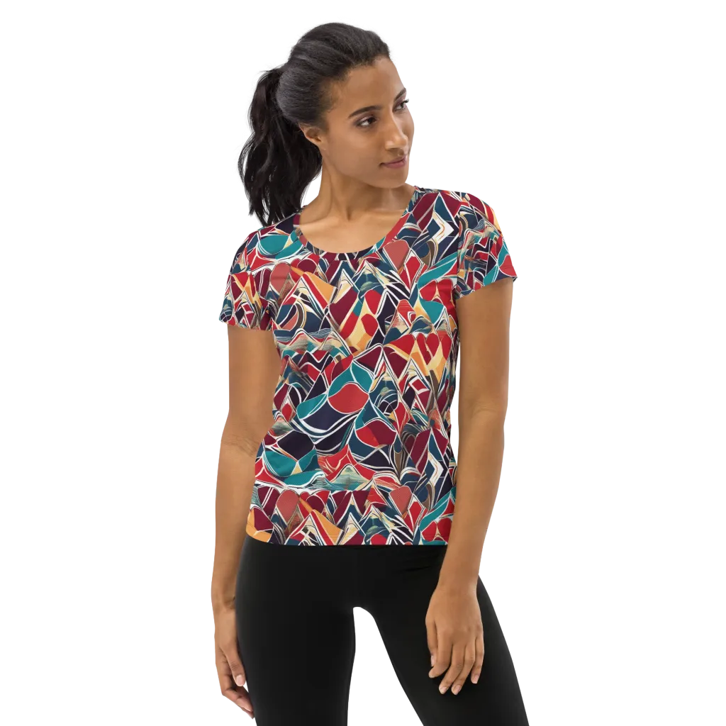 Chromatic Shardwork on Women's Athletic T-Shirt — Front