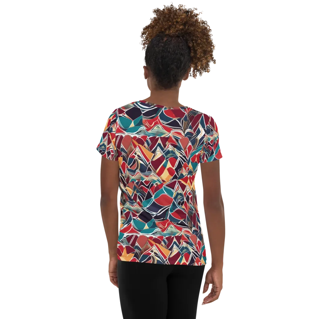 Chromatic Shardwork on Women's Athletic T-Shirt — Back