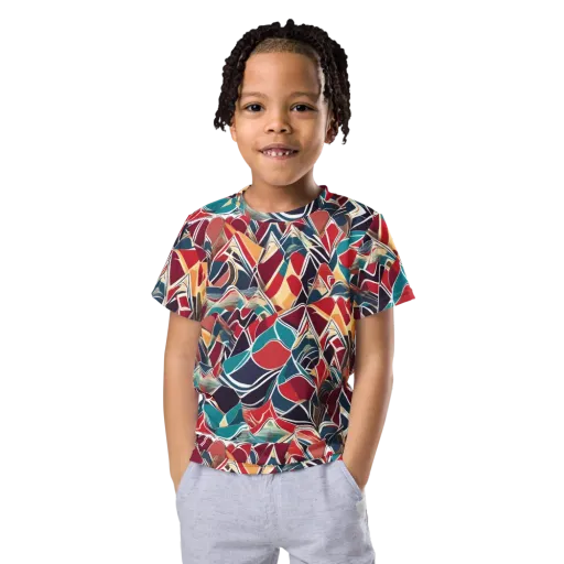 Chromatic Shardwork on a Kids Crew Neck T-Shirt