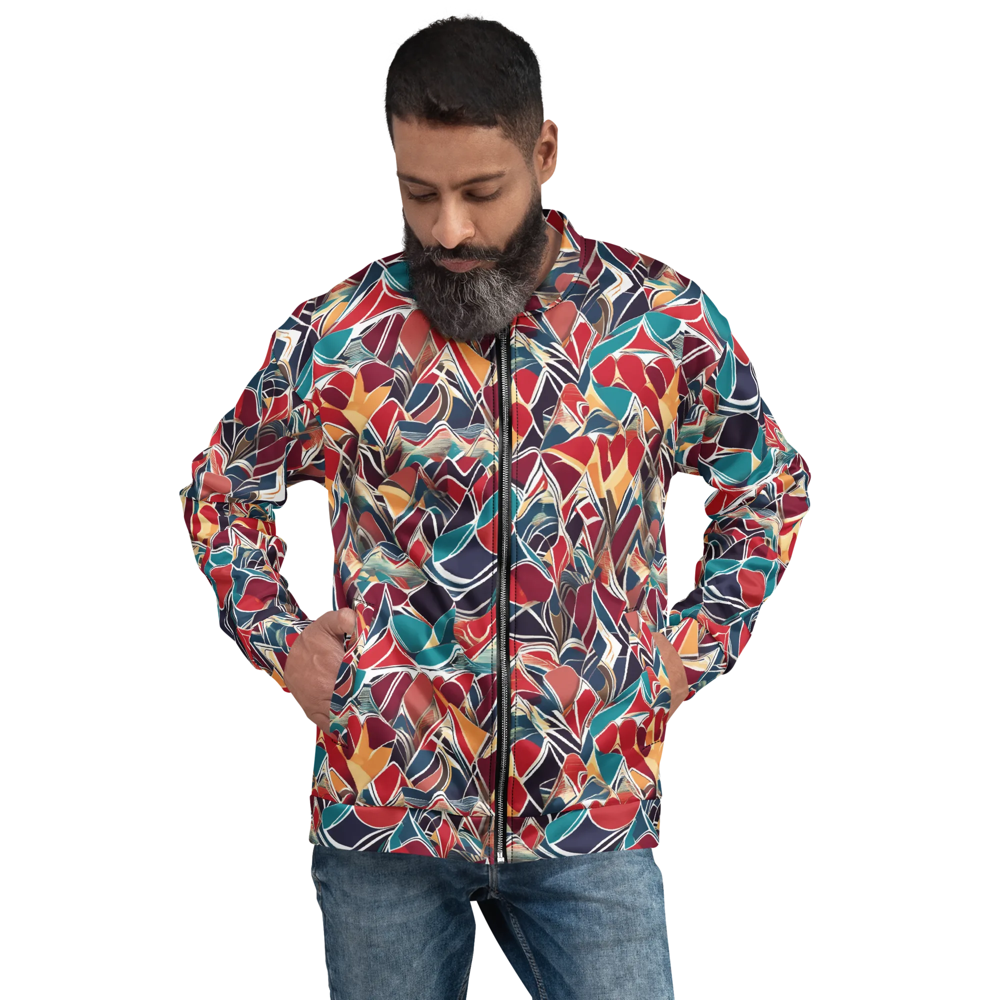 Chromatic Shardwork on Bomber Jacket — Front