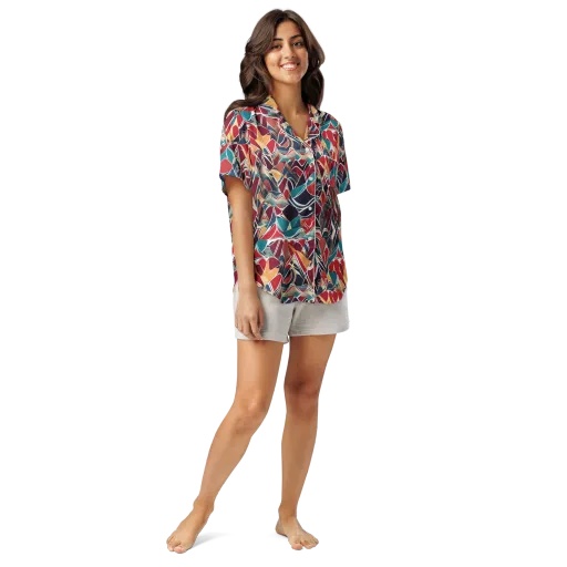 Chromatic Shardwork on a Women's Short Sleeve Pajama Top