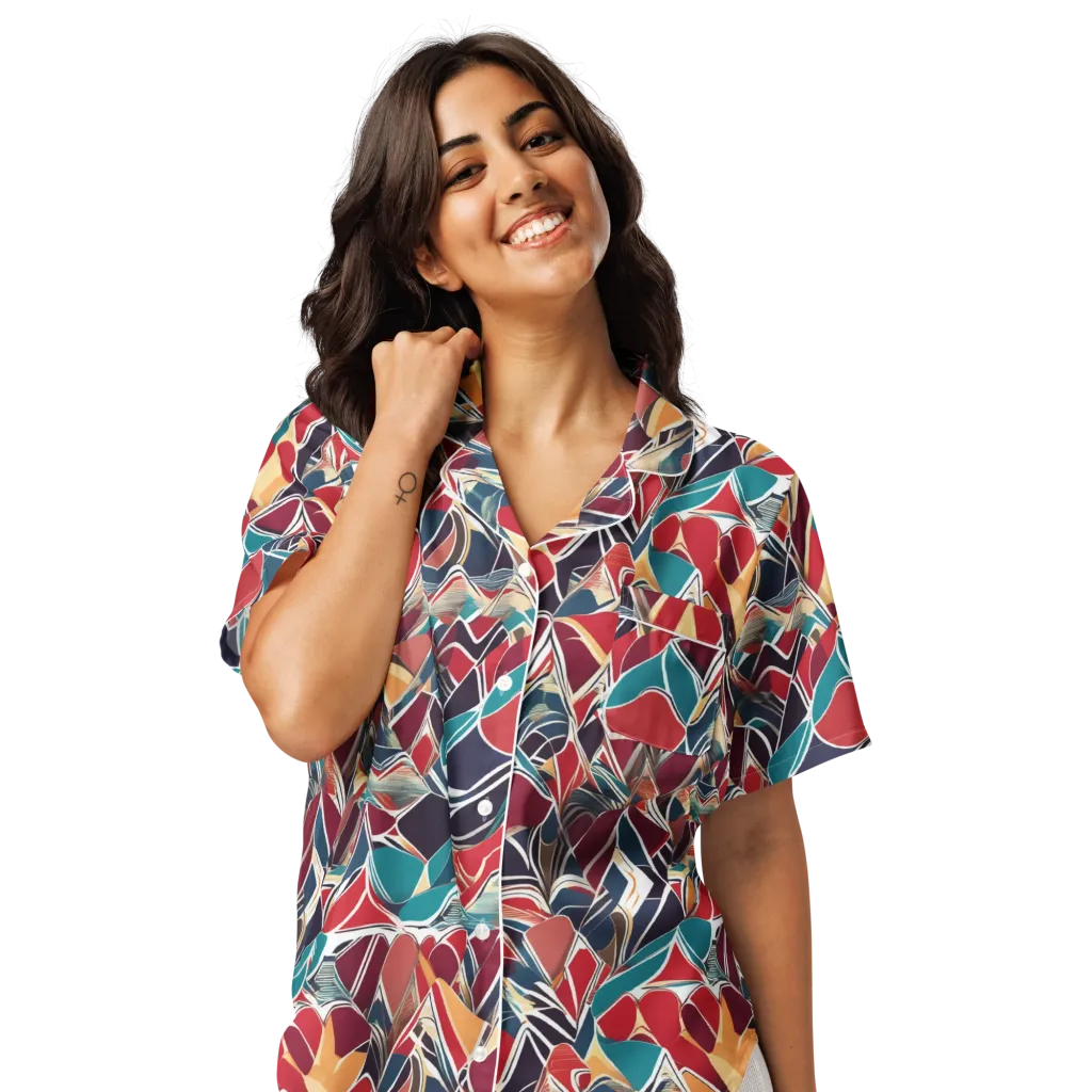 Chromatic Shardwork on Women's Short Sleeve Pajama Top — Front
