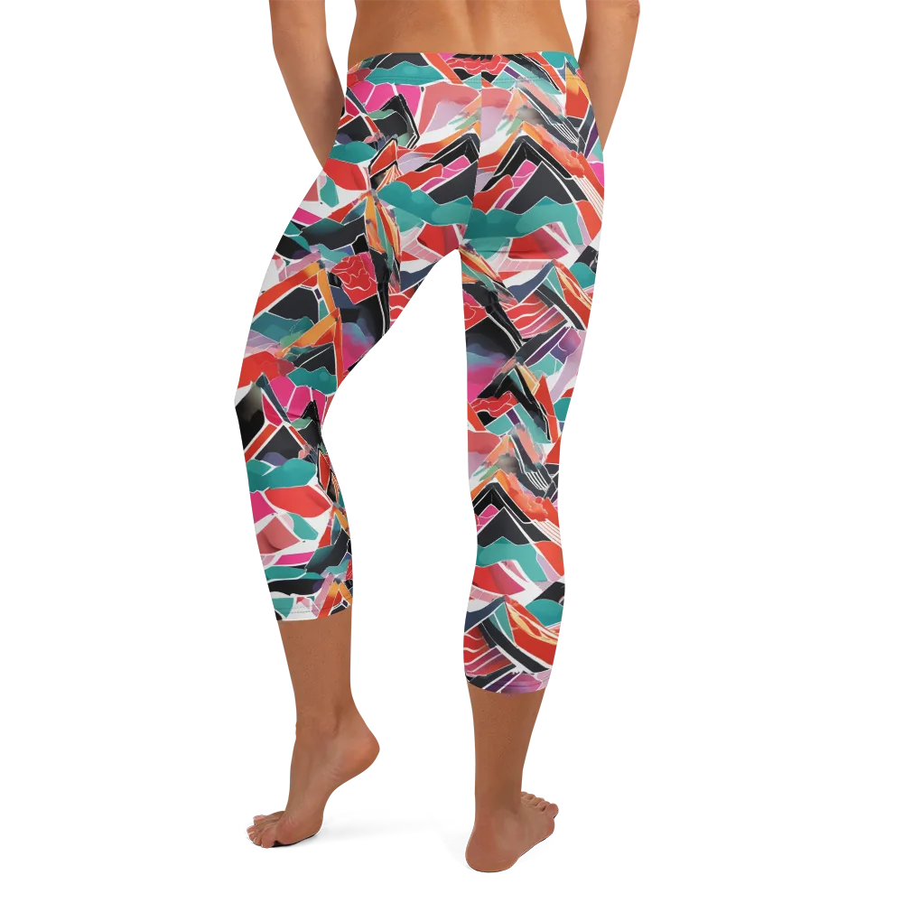 Chromatic Avalanche on Capri Leggings — Back