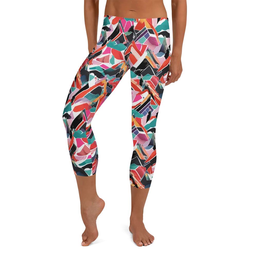 Chromatic Avalanche on Capri Leggings — Front