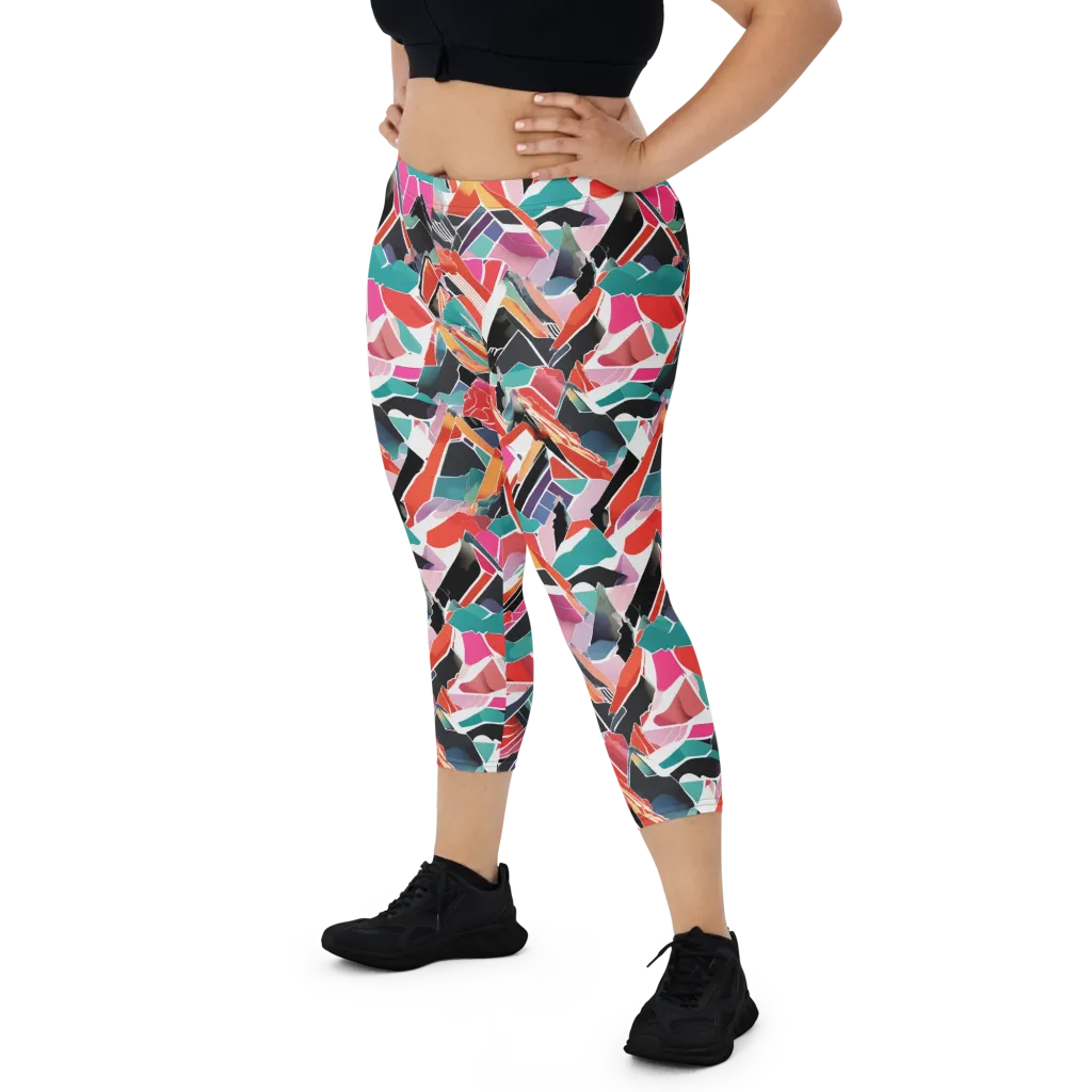 Chromatic Avalanche on Capri Leggings — Front