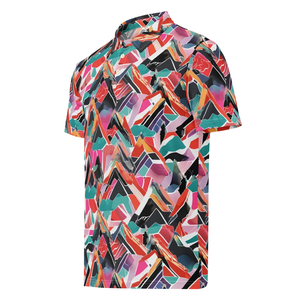 Chromatic Avalanche on Men's Slim Fit Polo Shirt — Left Front