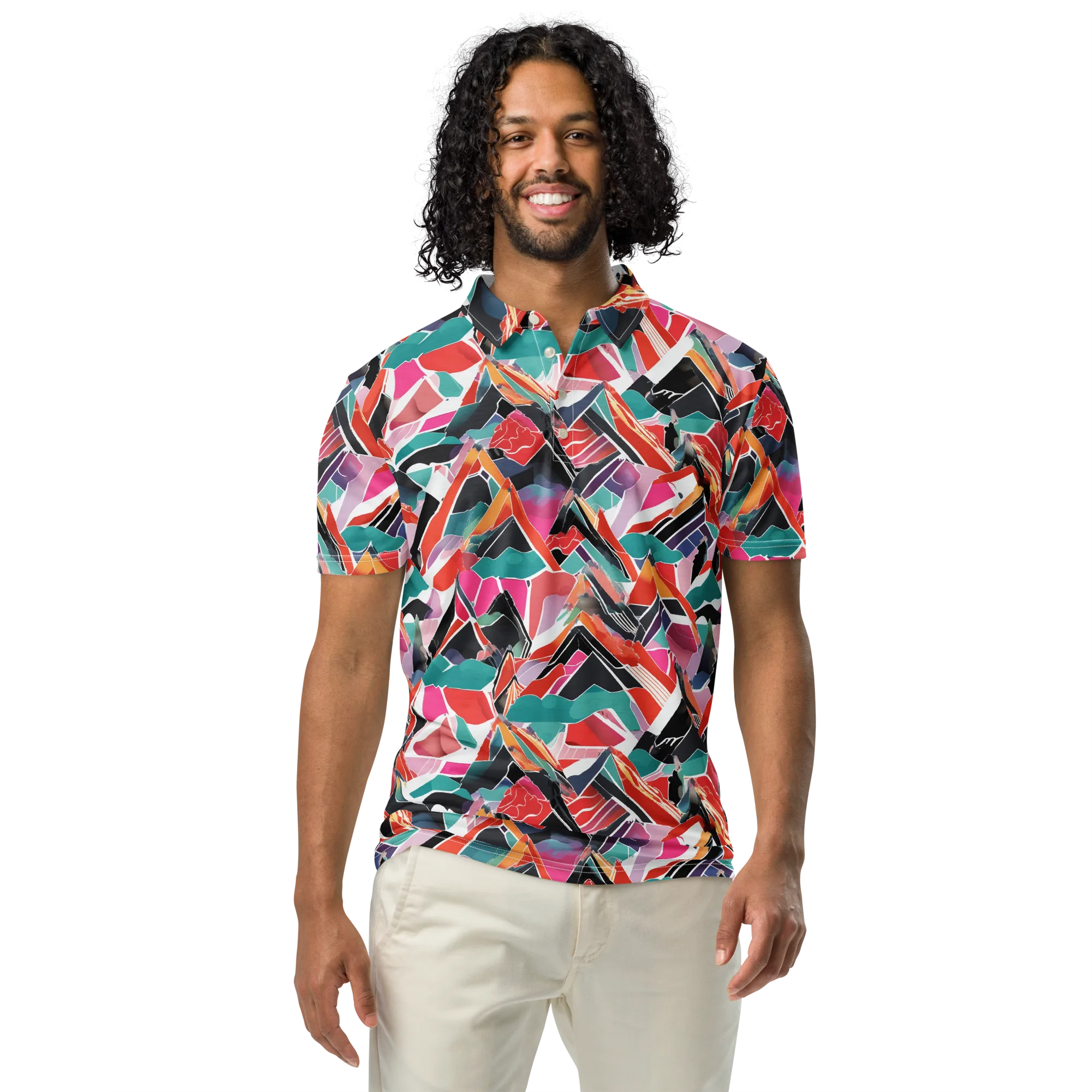 Chromatic Avalanche on Men's Slim Fit Polo Shirt — Front