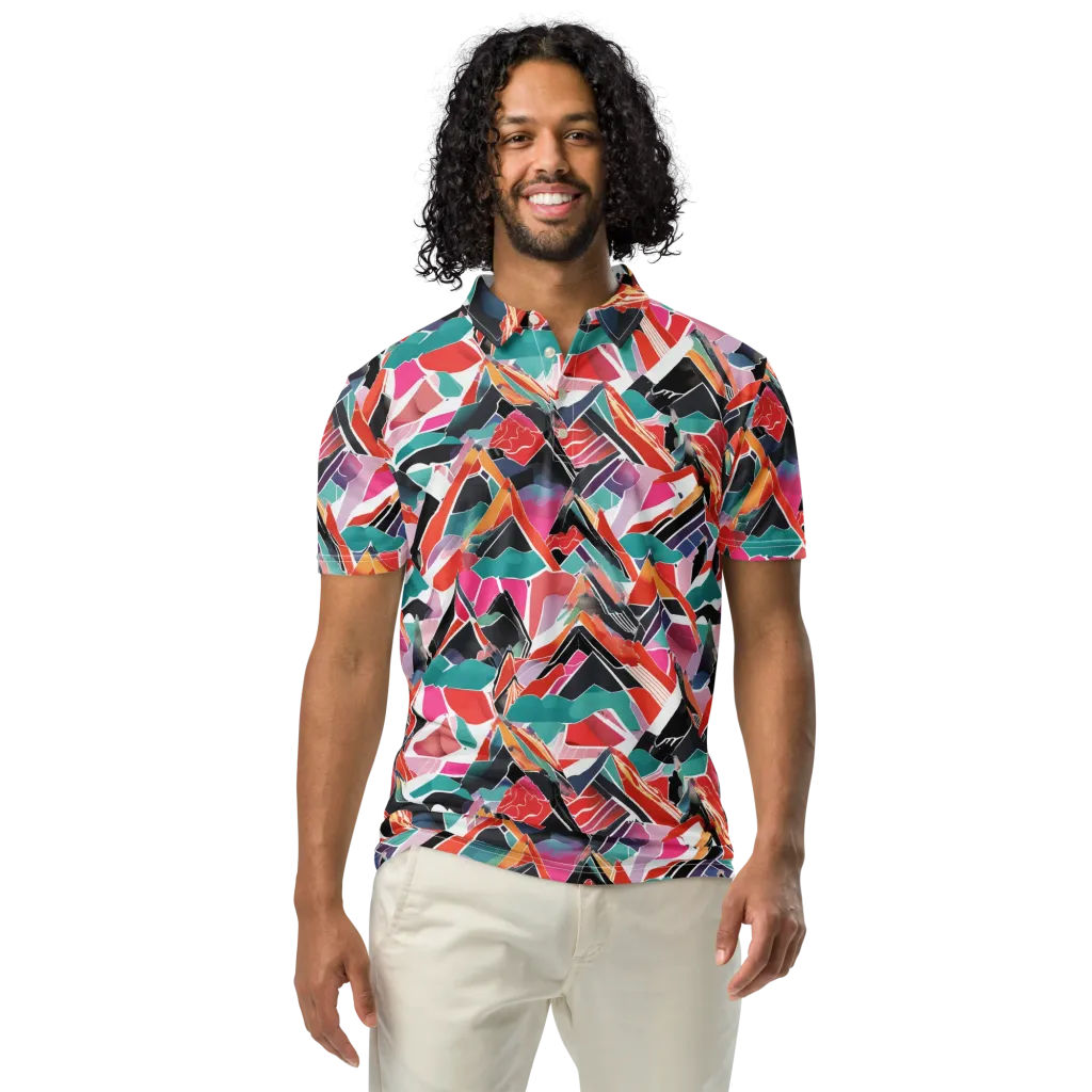 Chromatic Avalanche on Men's Slim Fit Polo Shirt — Front