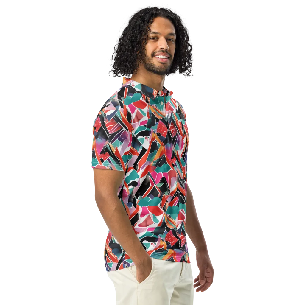 Chromatic Avalanche on Men's Slim Fit Polo Shirt — Right Front