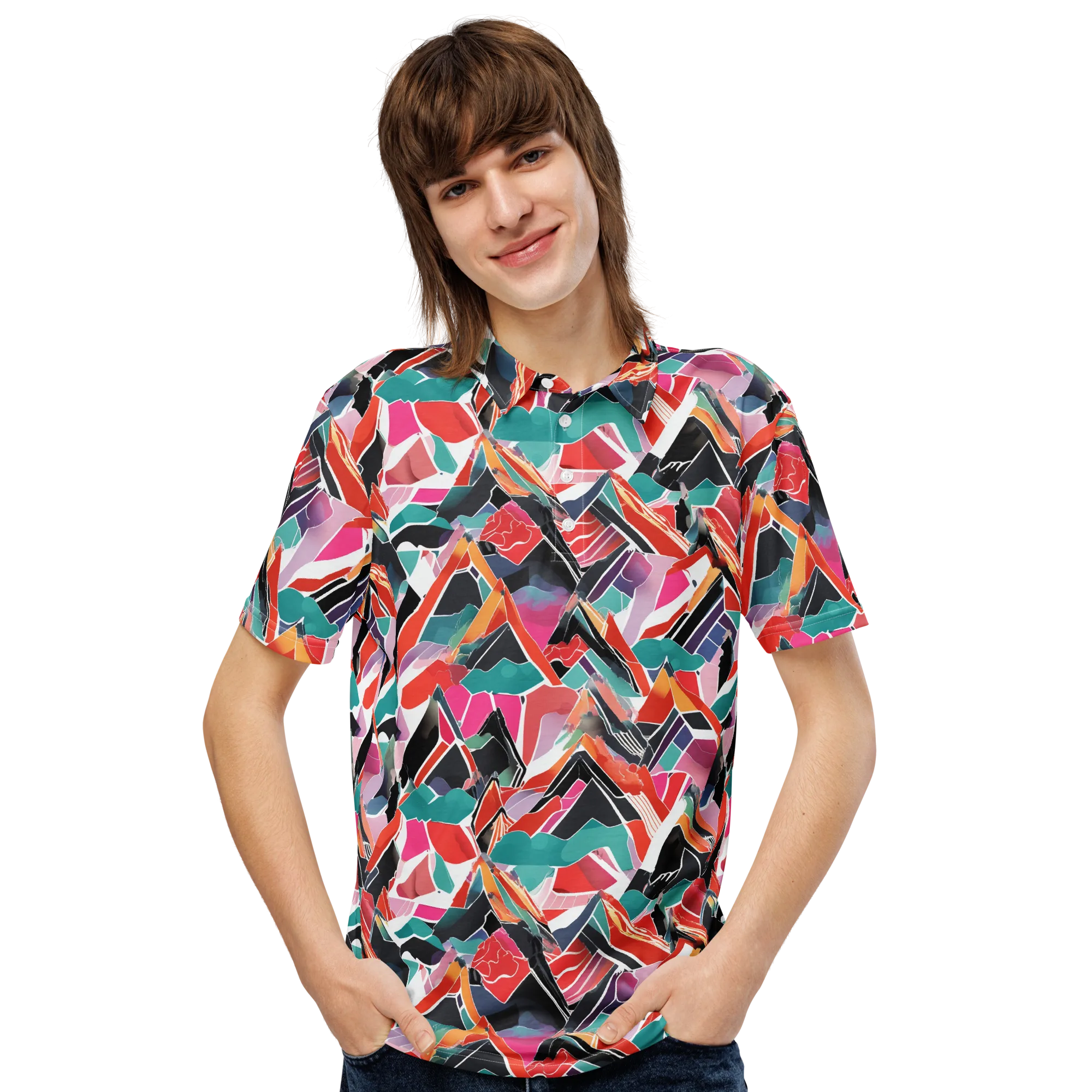 Chromatic Avalanche on Men's Slim Fit Polo Shirt — Front