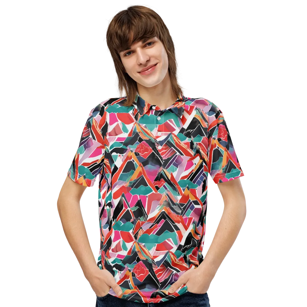 Chromatic Avalanche on Men's Slim Fit Polo Shirt — Front