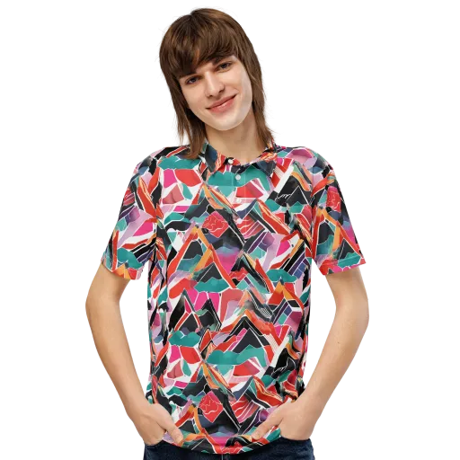 Chromatic Avalanche on a Men's Slim Fit Polo Shirt