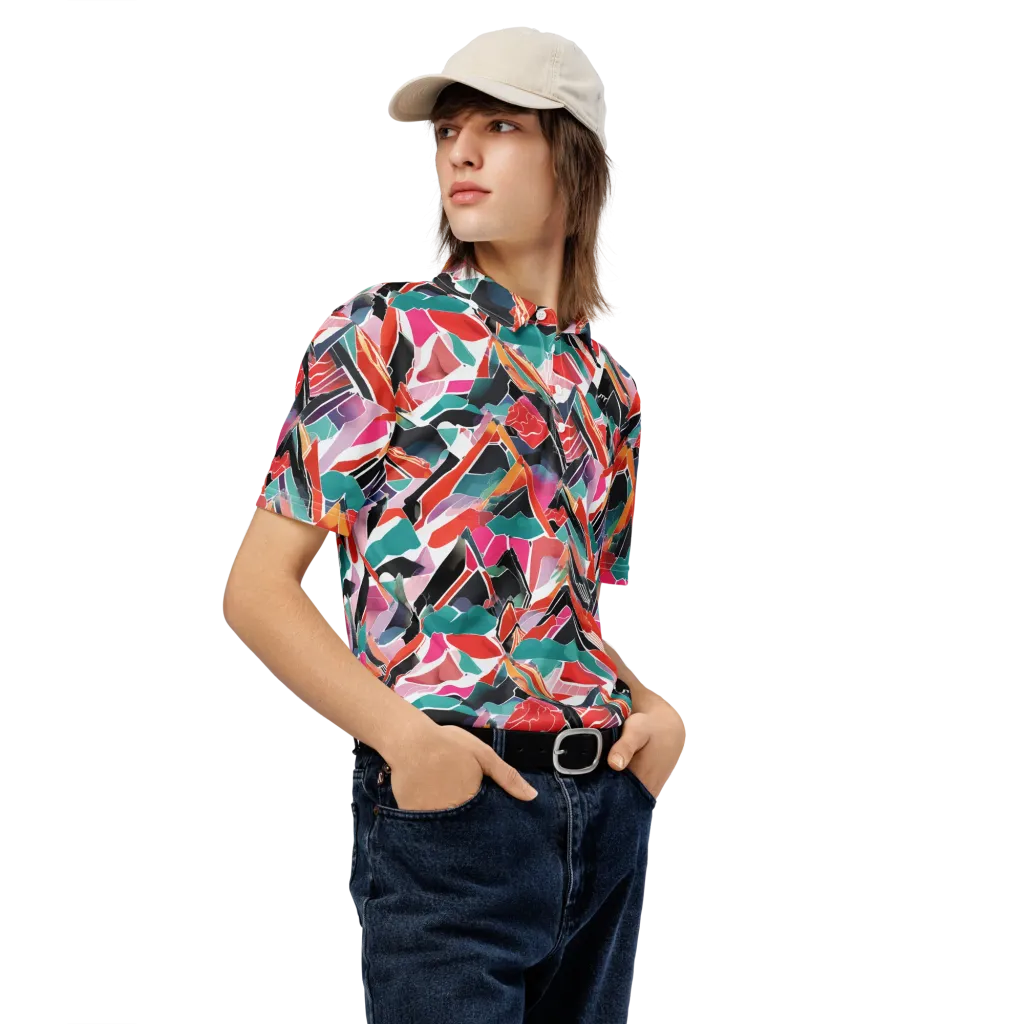 Chromatic Avalanche on Men's Slim Fit Polo Shirt — Right Front
