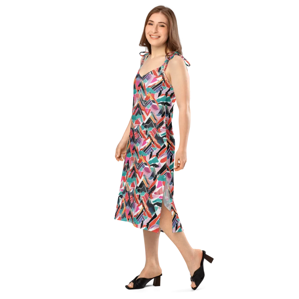 Chromatic Avalanche on Slip Dress — Left Front