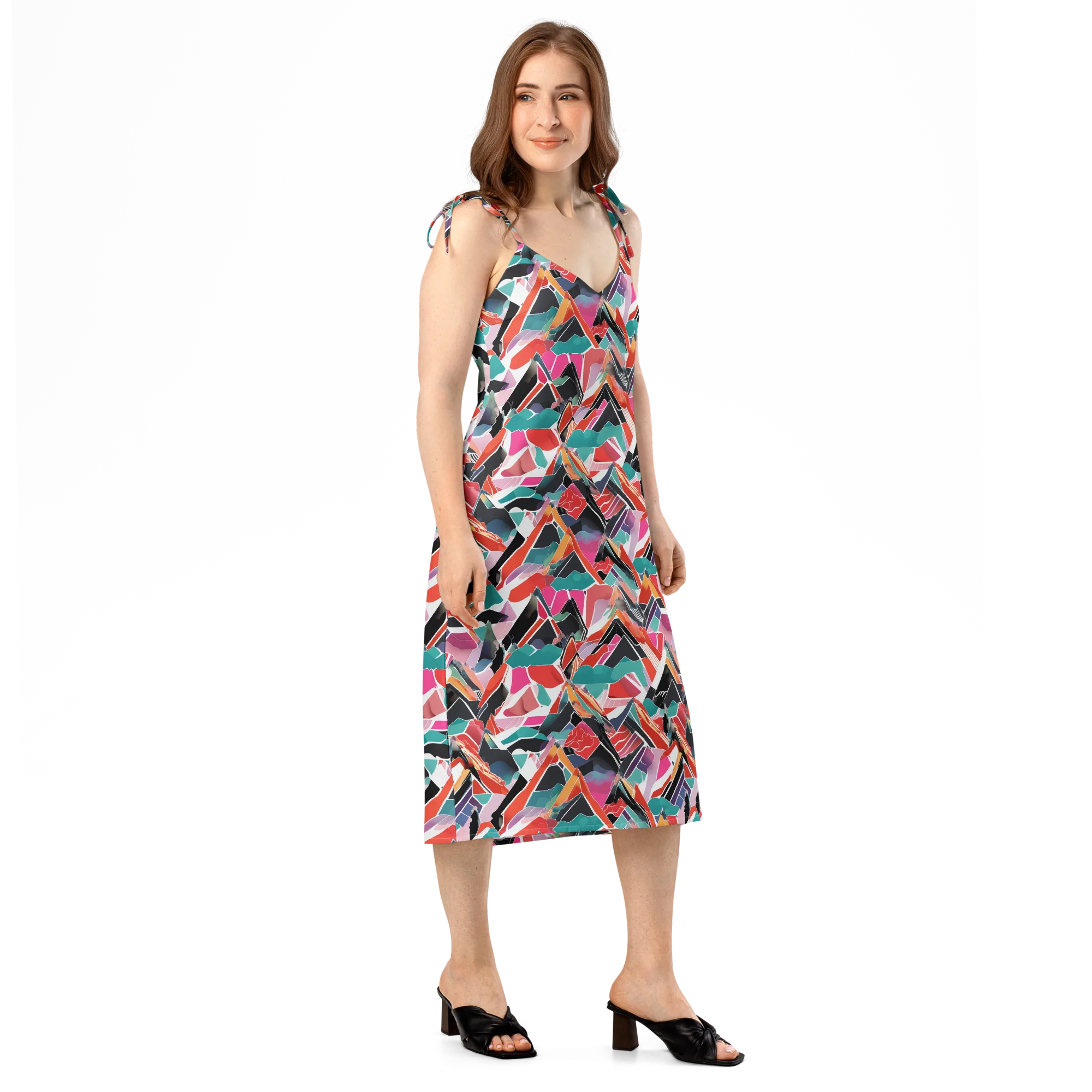 Chromatic Avalanche on Slip Dress — Right Front
