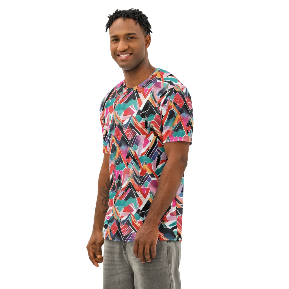 Chromatic Avalanche on Men's Cotton Crew Neck T-Shirt — Left Front
