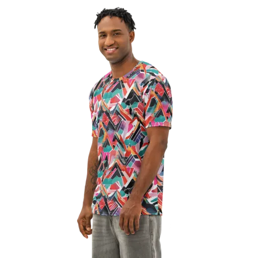 Chromatic Avalanche on a Men's Cotton Crew Neck T-Shirt