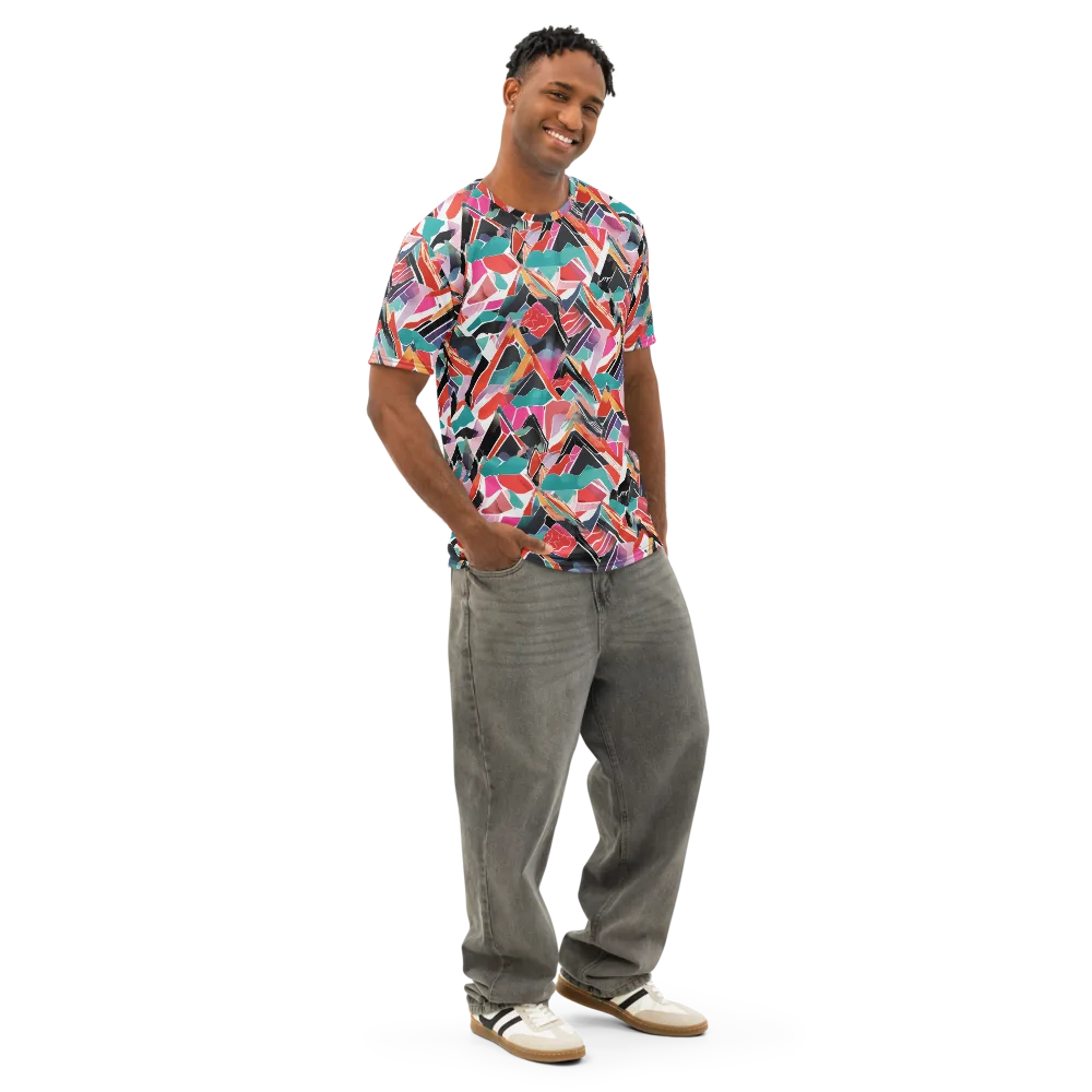 Chromatic Avalanche on Men's Cotton Crew Neck T-Shirt — Right Front