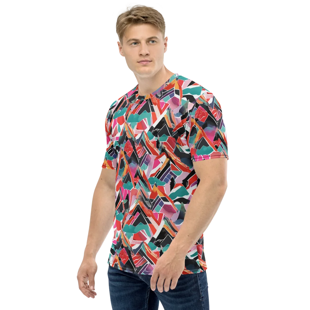 Chromatic Avalanche on Men's Crew Neck T-Shirt — Left
