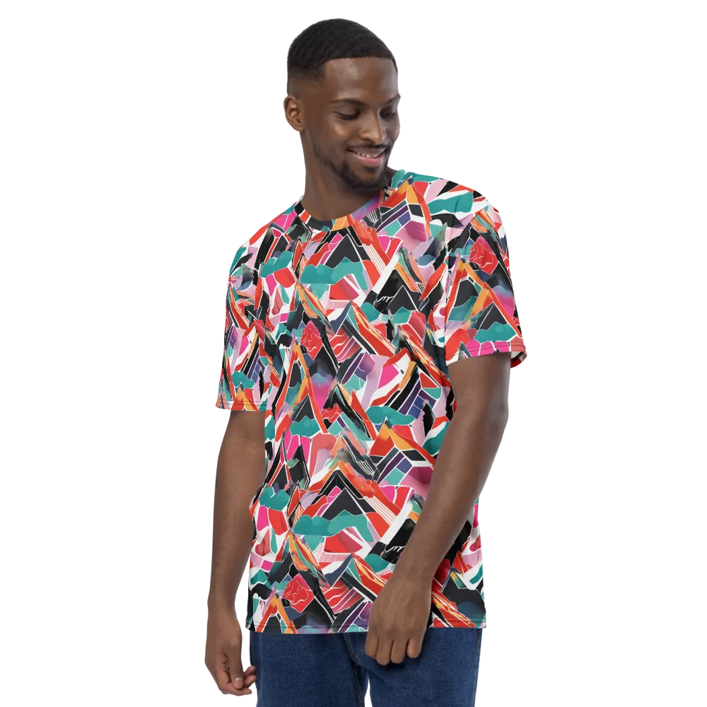 Chromatic Avalanche on Men's Crew Neck T-Shirt — Left