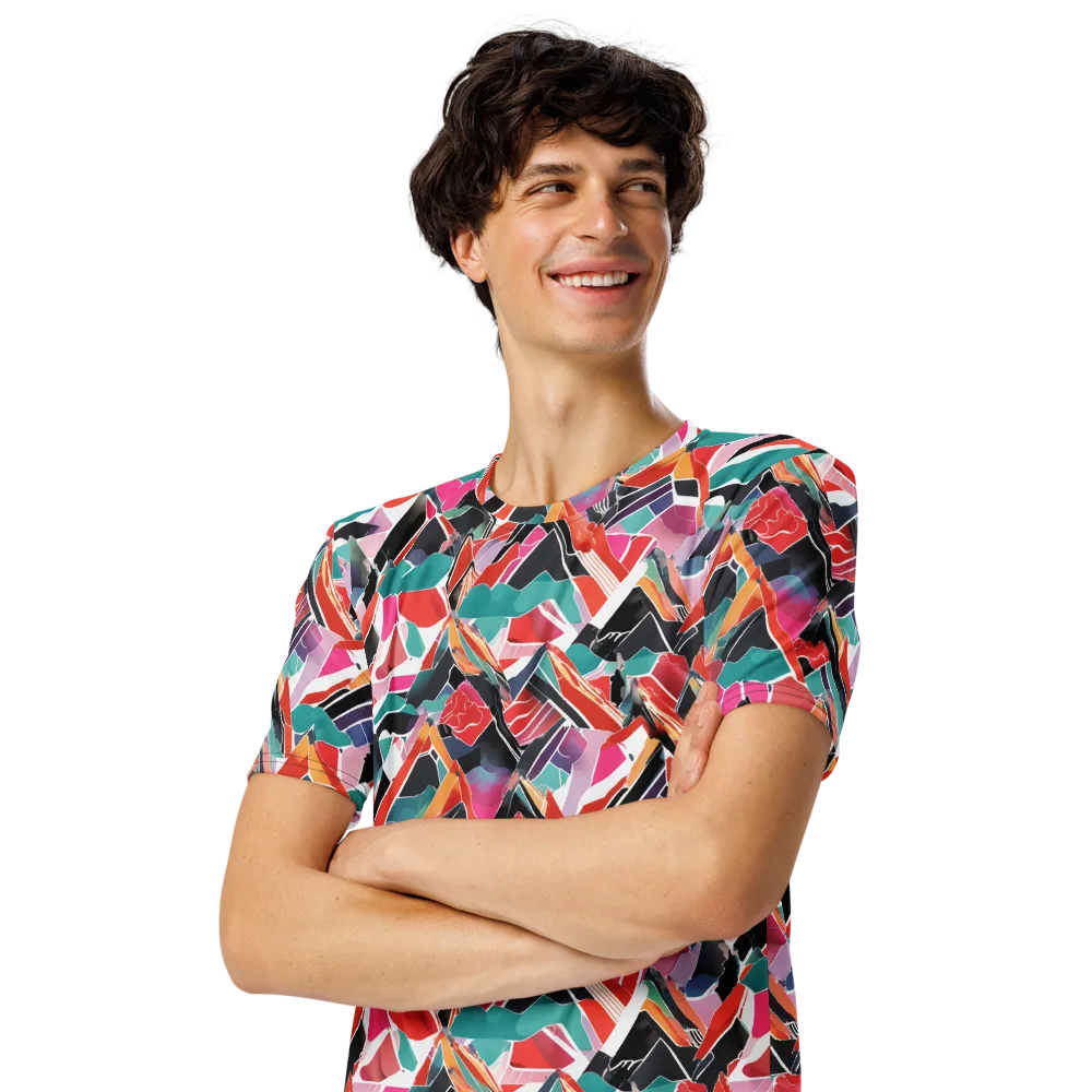 Chromatic Avalanche on Men's Crew Neck T-Shirt — Left Front