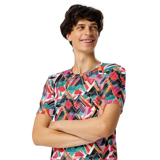 Chromatic Avalanche on a Men's Crew Neck T-Shirt