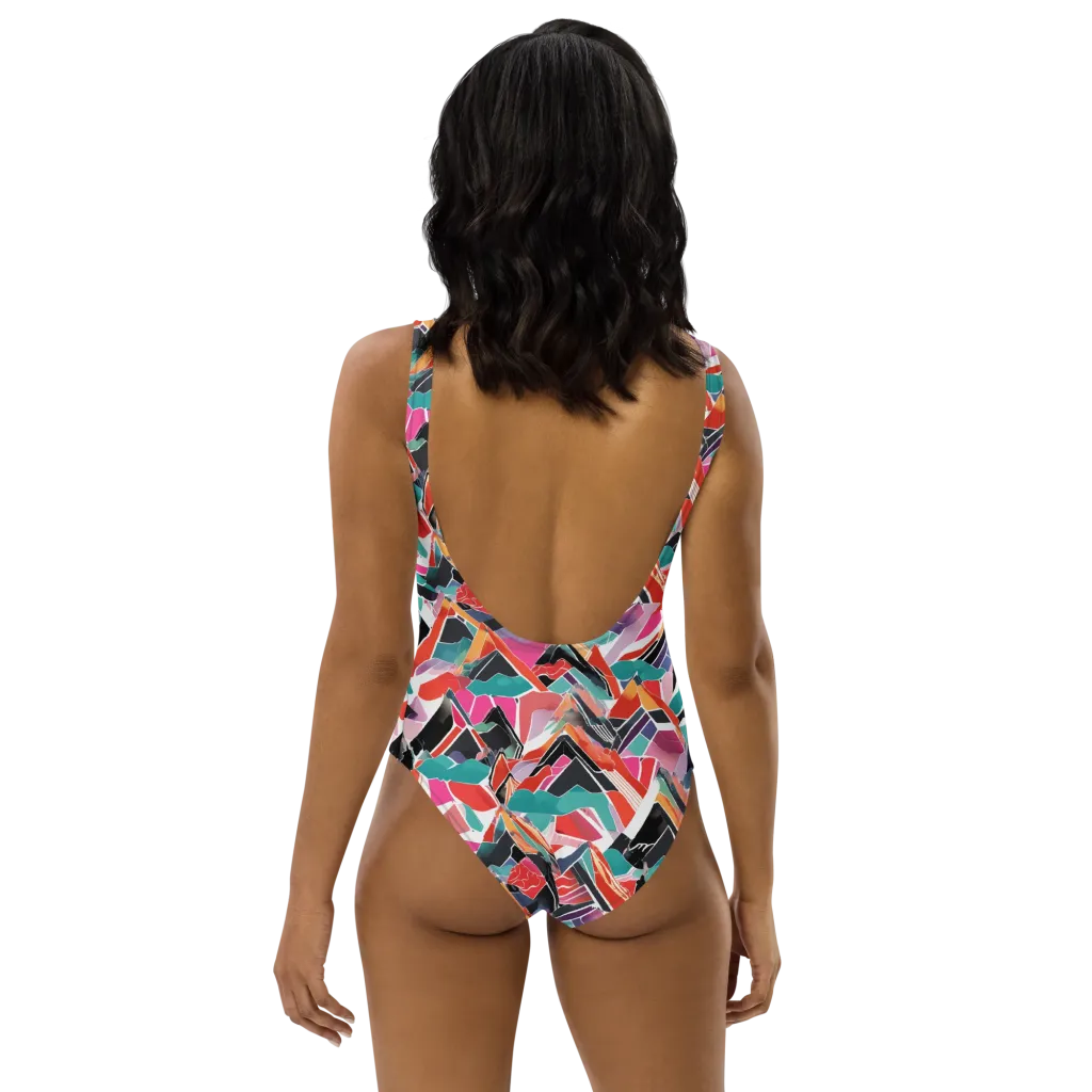 Chromatic Avalanche on One-Piece Swimsuit — Back