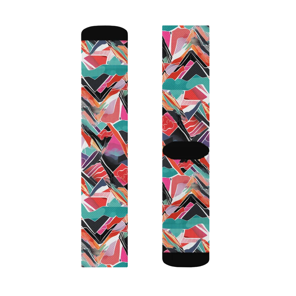 Chromatic Avalanche on Socks — Left Sock