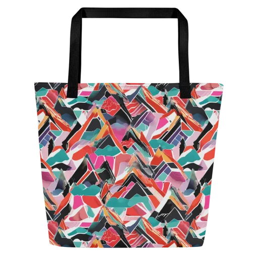 Chromatic Avalanche on a Large Tote Bag W/ Pocket