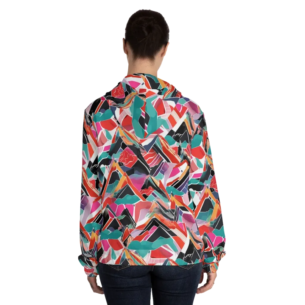 Chromatic Avalanche on Women's Full-Zip Hoodie — Back On Person